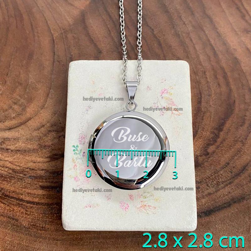 Yuvarlak Kapaklı İçi Açılan Kolye 5 Yuvarlak Kapaklı İçi Açılan Kolye - Görsel 5