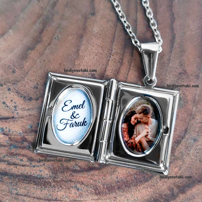 İçine Resim Konulan Kitap Kolye 1 İçine Resim Konulan Kitap Kolye