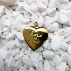 Alternative view of Altın Kaplama Kişiye Özel Kapaklı Kalp Göz Kolye